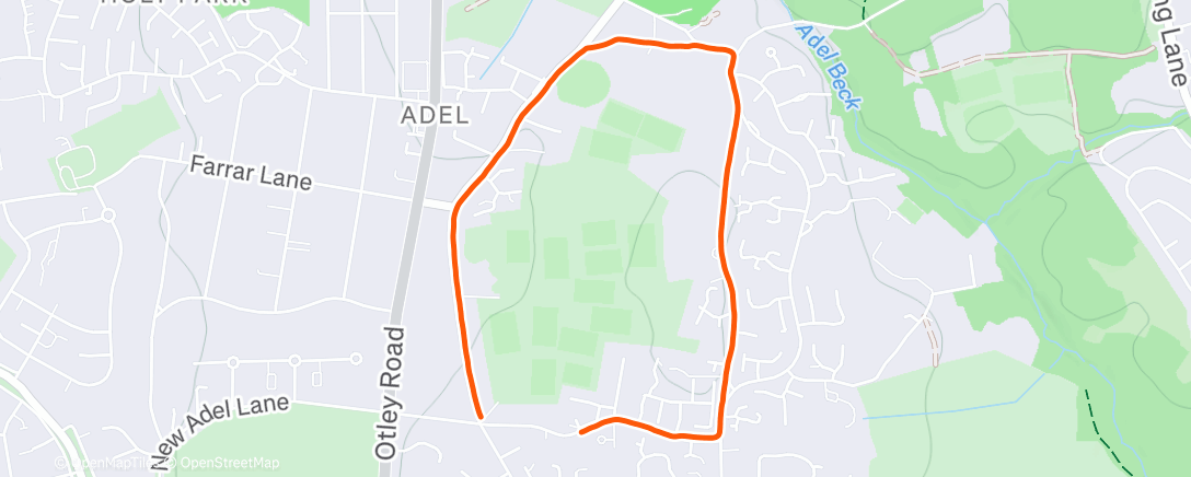 Map of the activity, Afternoon Run