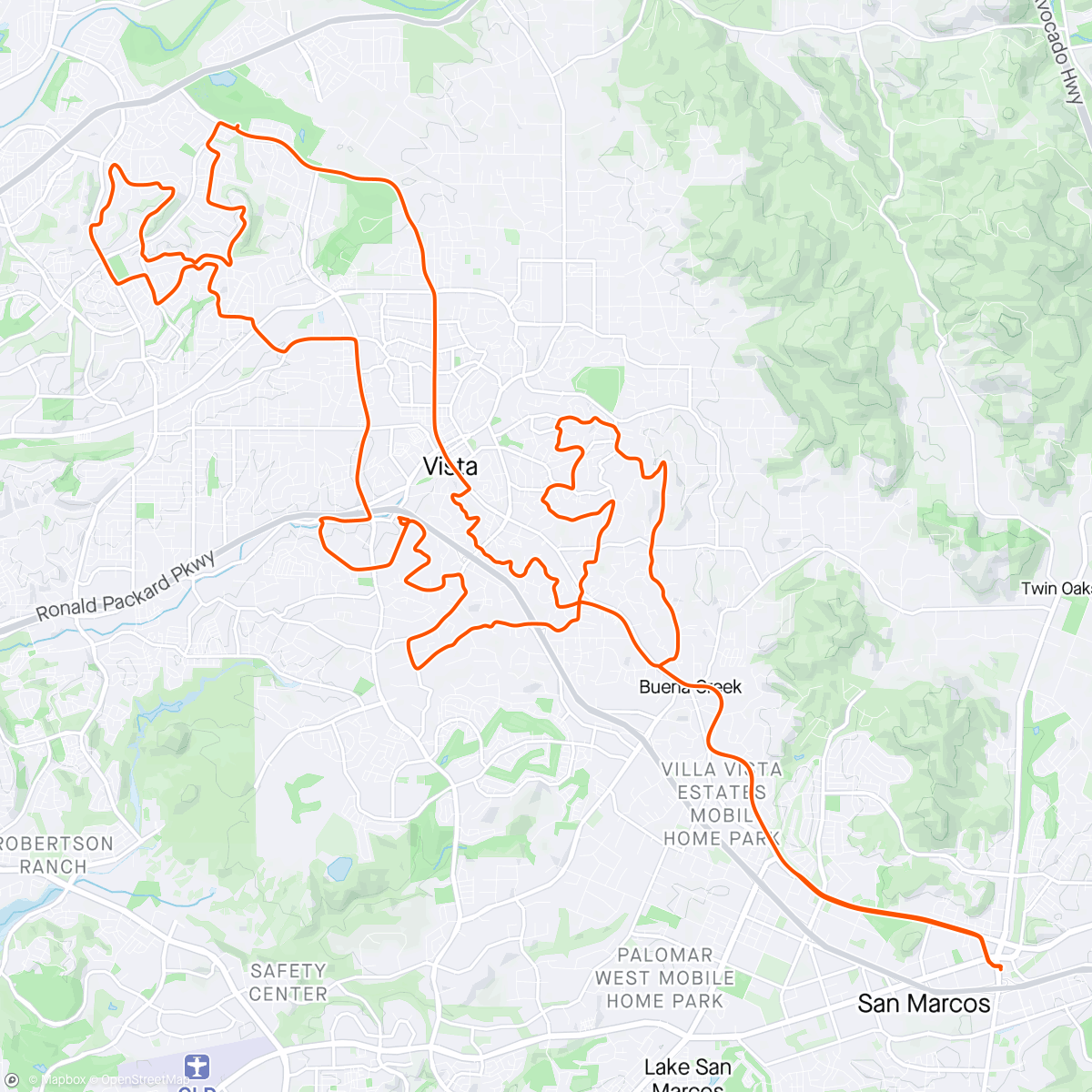 Map of the activity, Single speed Saturday ride