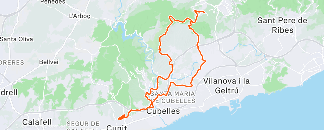 Map of the activity, Morning Mountain Bike Ride