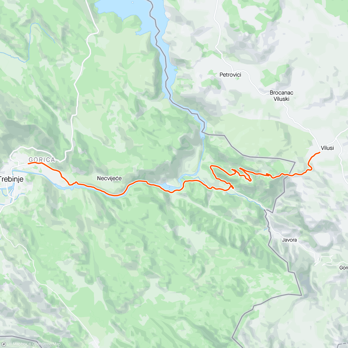 Map of the activity, Day 448 / #CPT2LDN / Montenegro to Bosnia and Herzegovina Border Crossing