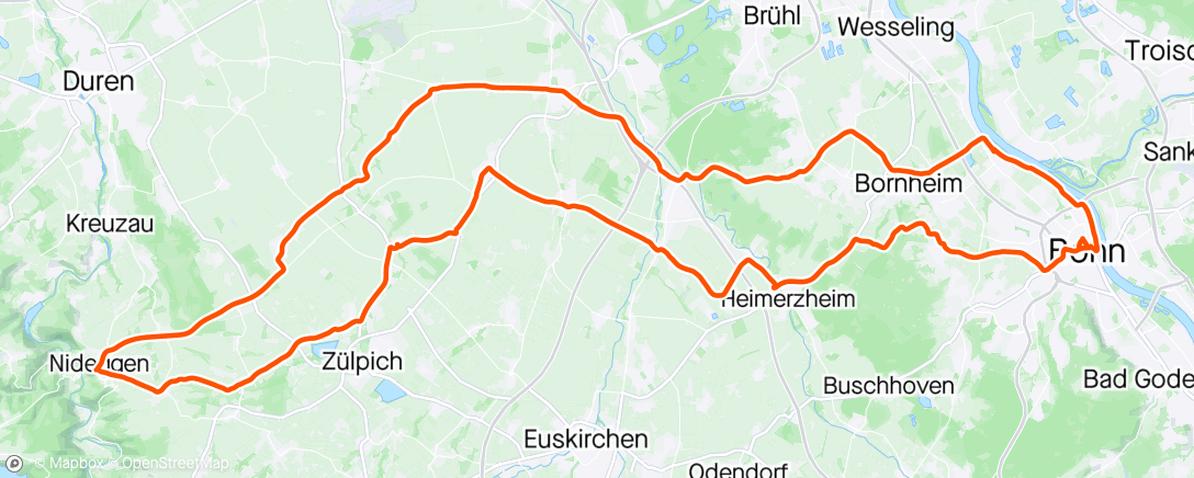 Map of the activity, Niedeggen - Bonn
