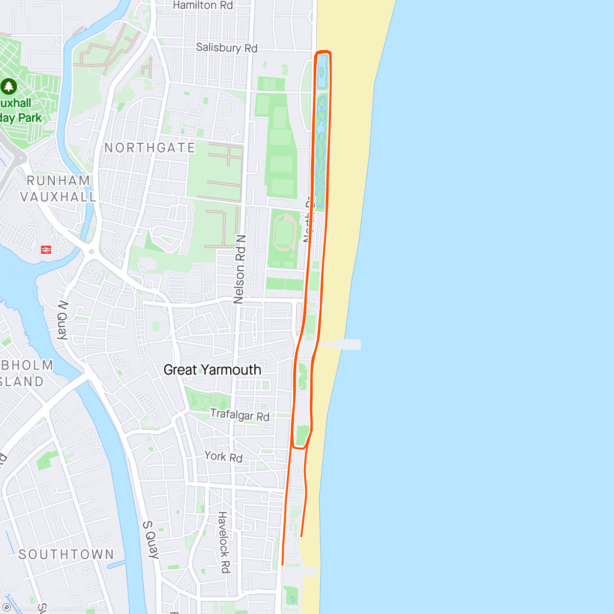 Map of the activity, Yarmouth 5 miler