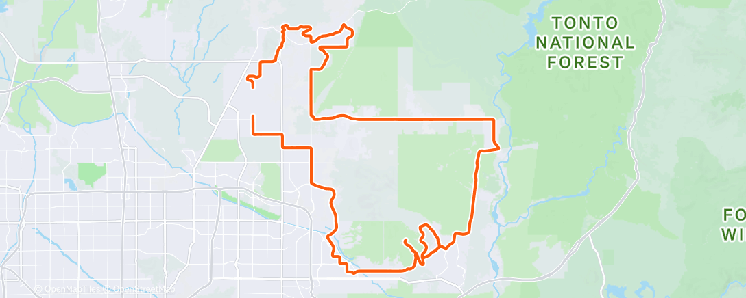 Map of the activity, Cycling