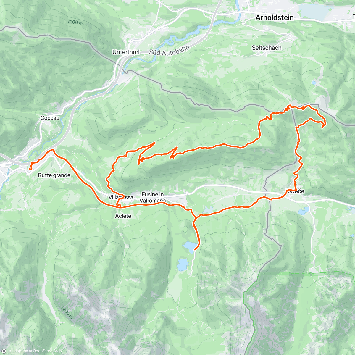 Map of the activity, Tarvisio - Monte Forno