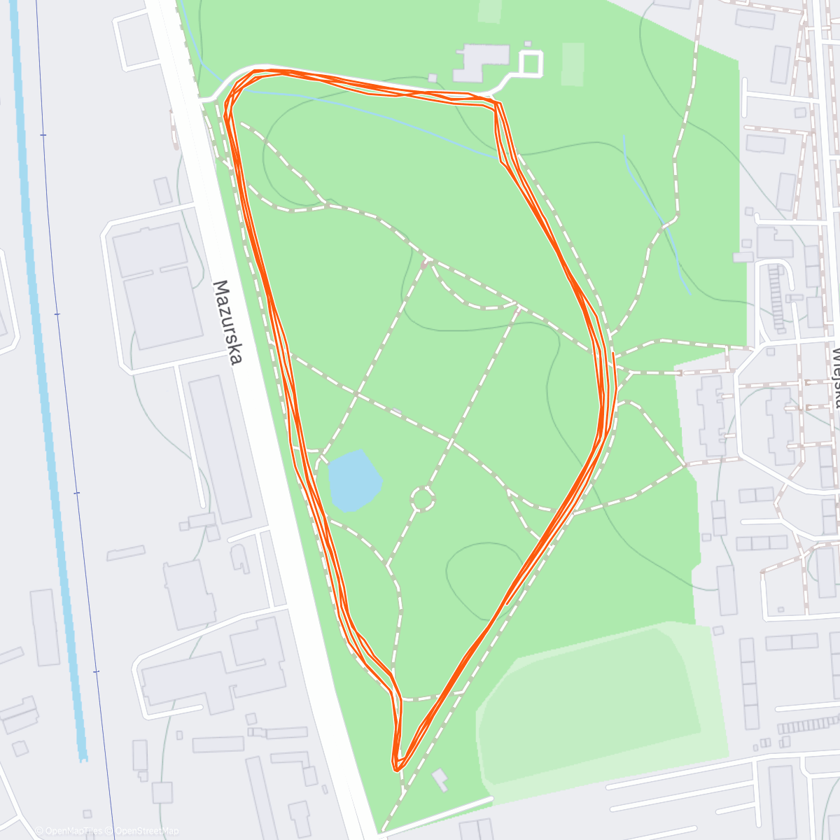 Map of the activity, Parkrun Park Modrzewie