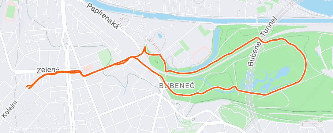 Map of the activity, do Stromovky na trus