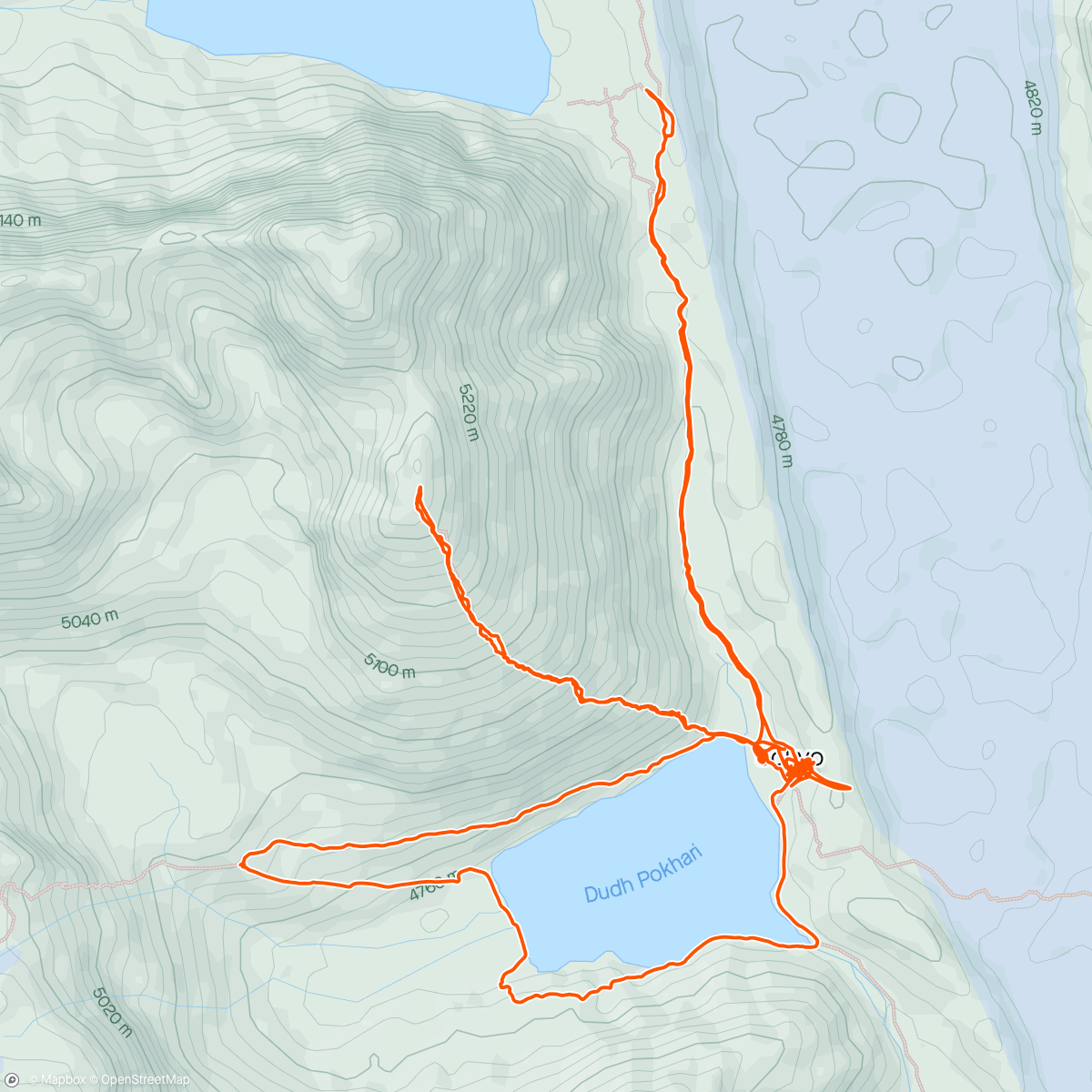 Map of the activity, GokyoRi~Gokyo Lakes