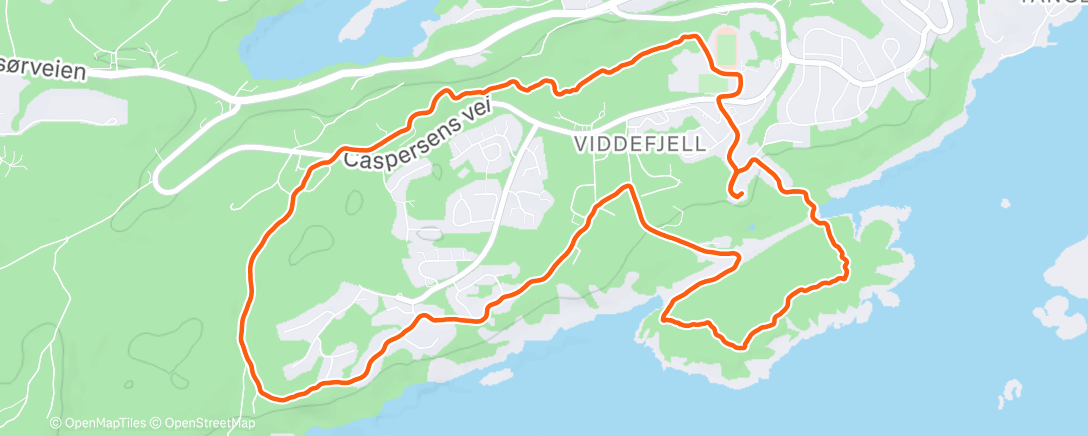 Map of the activity, Afternoon Run