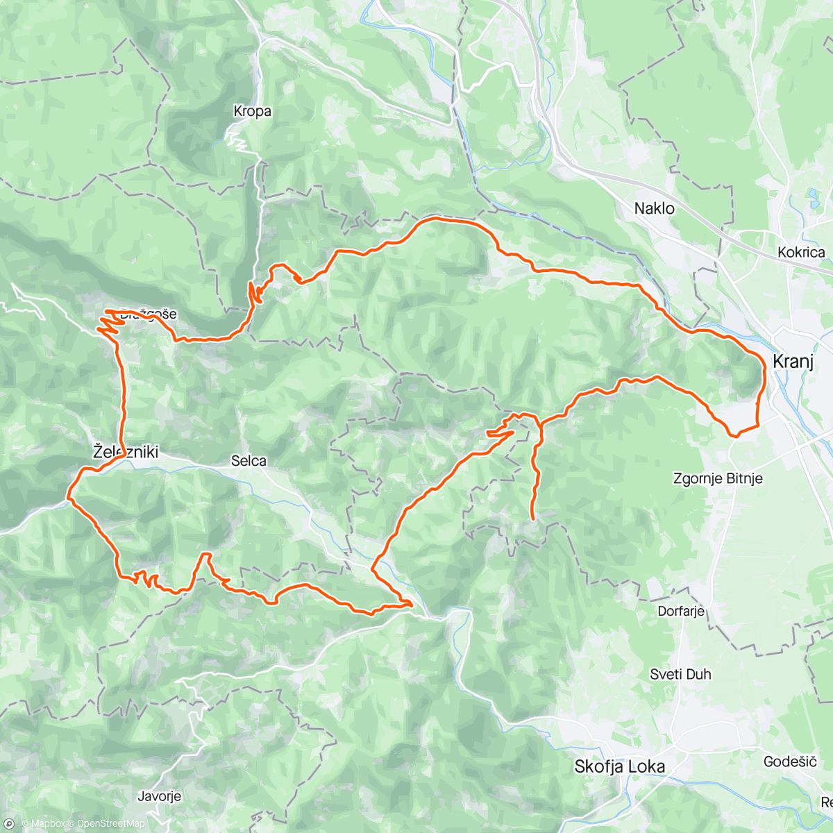Map of the activity, Dražgoše-Ojstri vrh-Planica