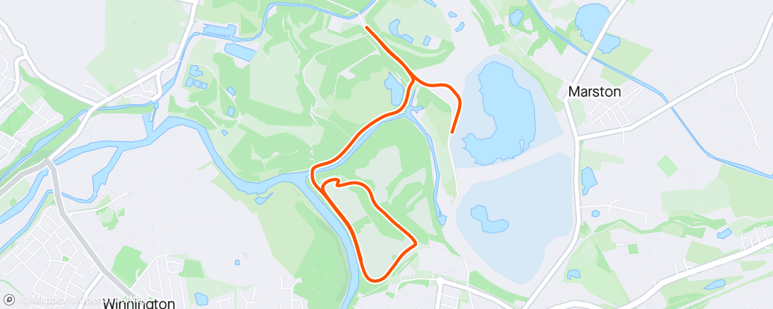 Map of the activity, Park run with freddie