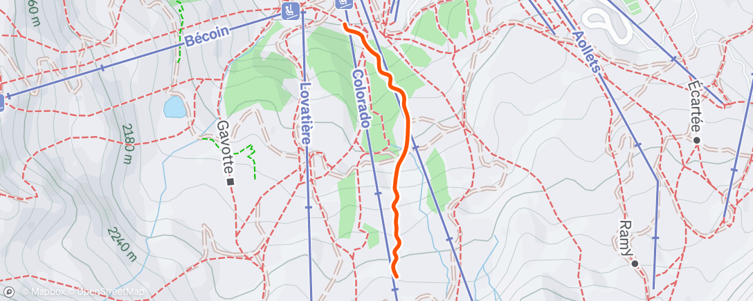 Map of the activity, Snowboard dans l'après-midi