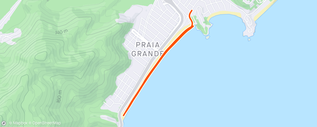 Map of the activity, Trotinho Praia Grande