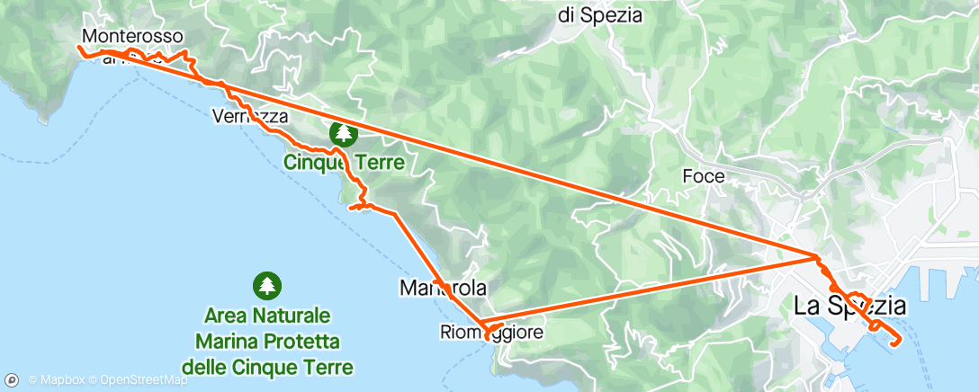 Mapa da atividade, Cinque Terre