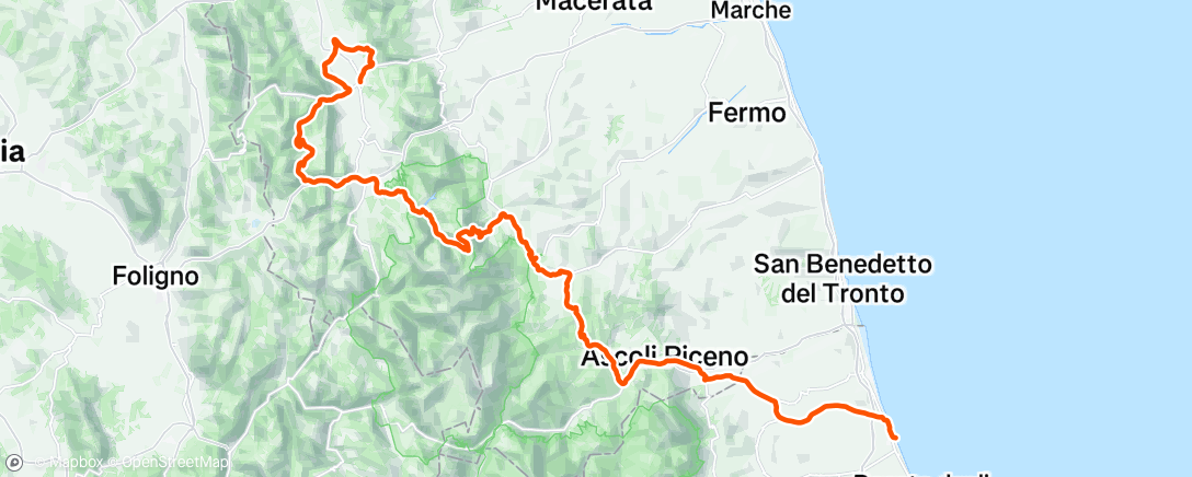 Map of the activity, Lunch Ride