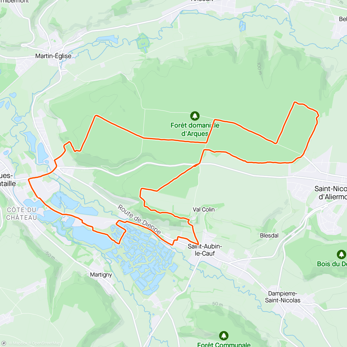 Mapa de la actividad (Course à pied le matin)