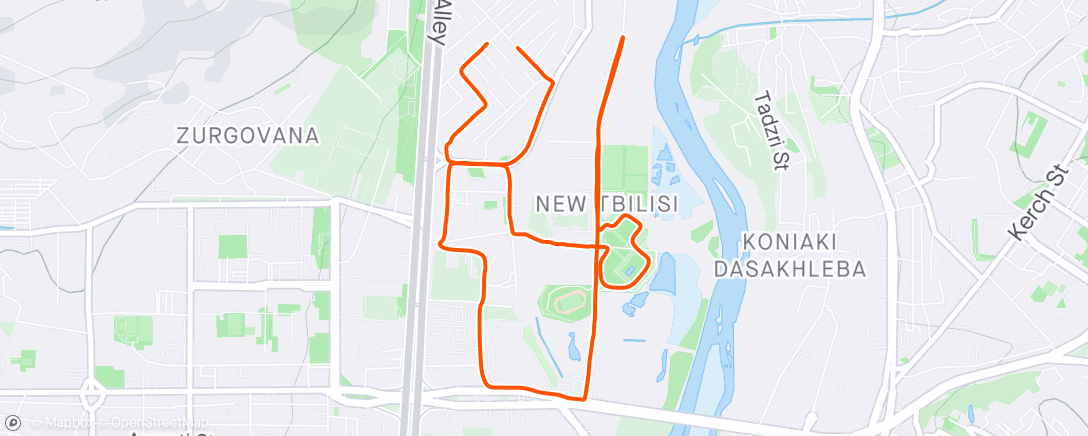 Map of the activity, Morning Run with baby
