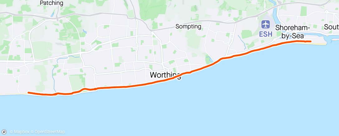 Map of the activity, ☀️ 20 Miles on the Seafront