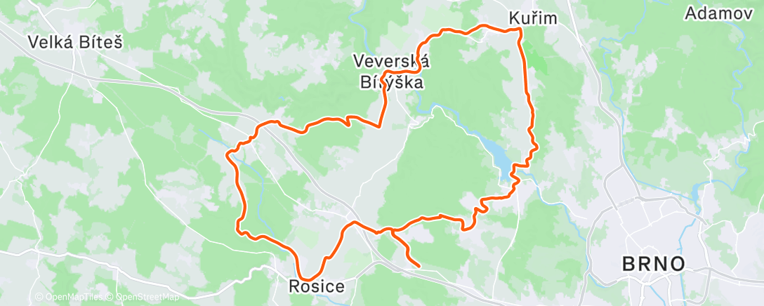 Map of the activity, Lunch Ride