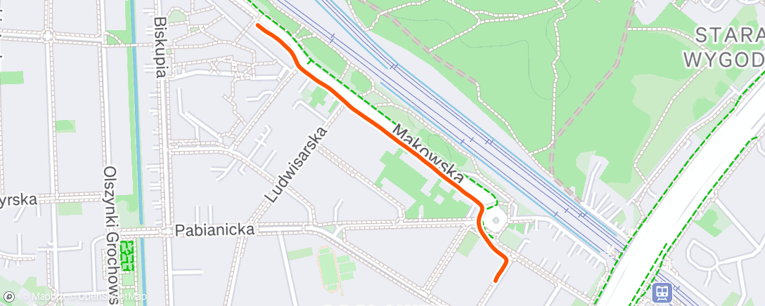 Map of the activity, Afternoon Run