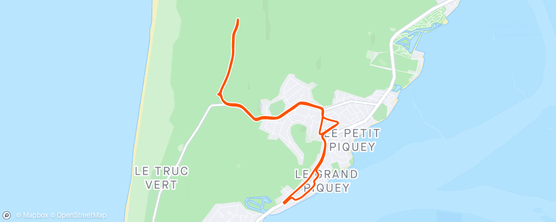 Mapa da atividade, 2×10min à 3'50/km