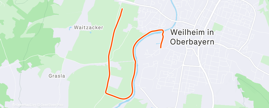 Map of the activity, Lauf am Nachmittag