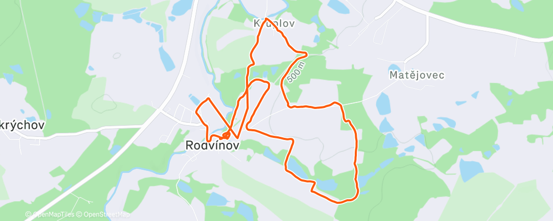 Map of the activity, Afternoon Run