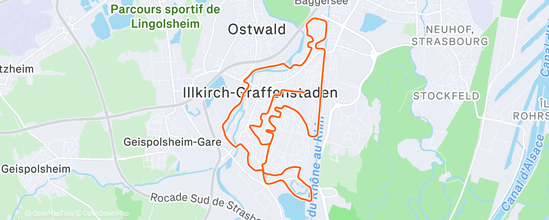 Map of the activity, Semi la corrida d'illkirch
