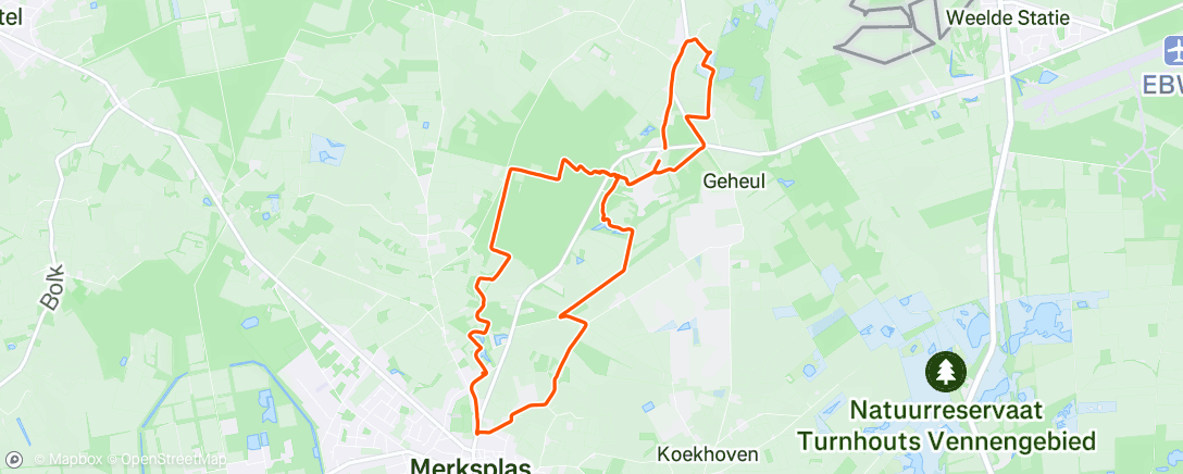 Map of the activity, Middagwandeling