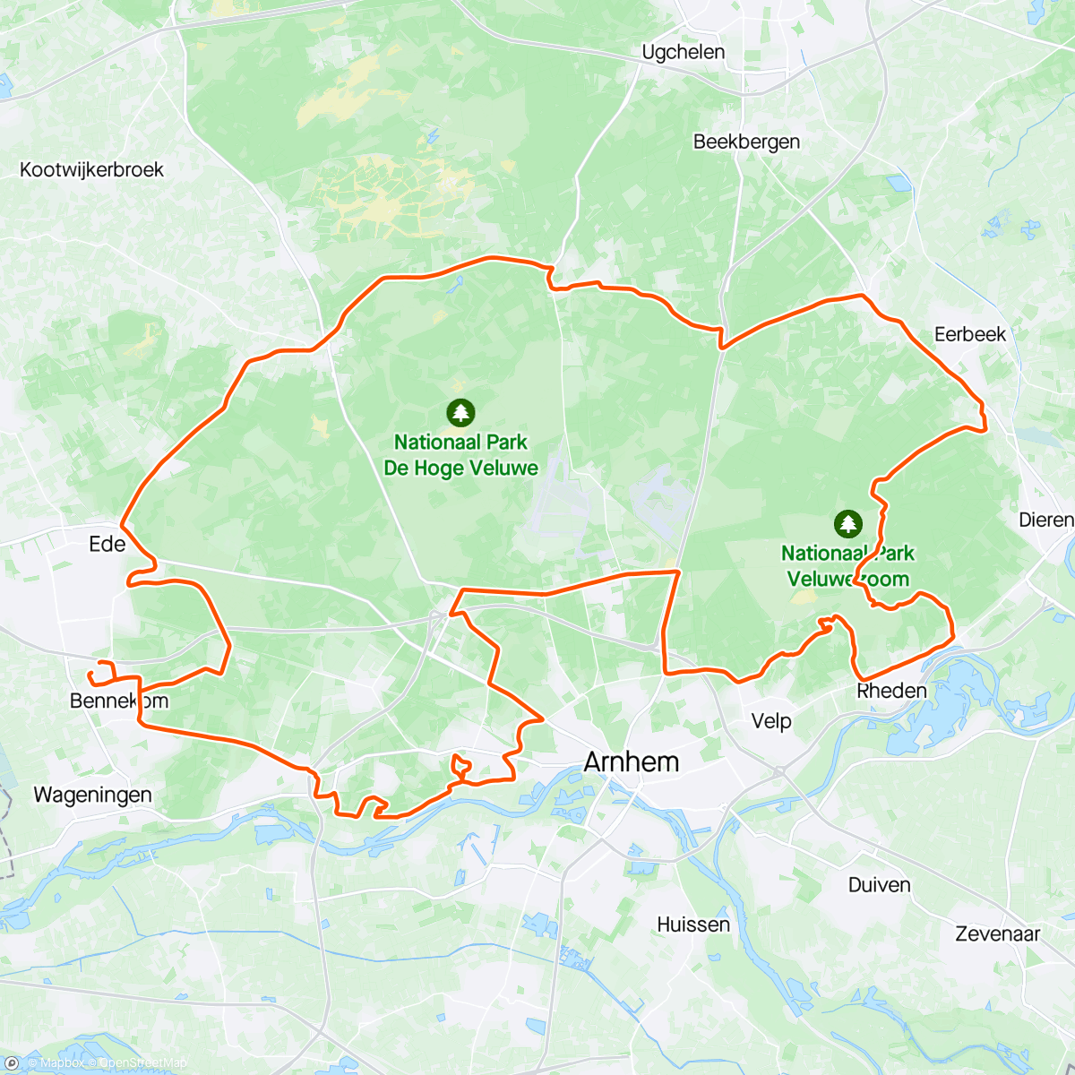 Map of the activity, Haute Veluwe