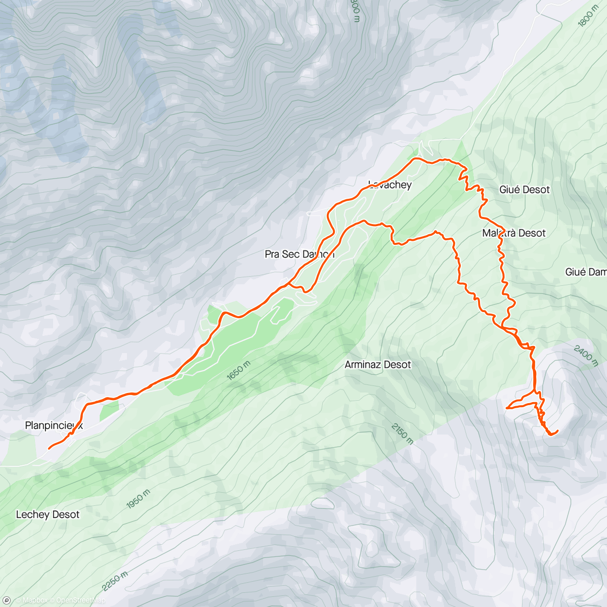 Map of the activity, Tête entre deux Sauts 🎿
