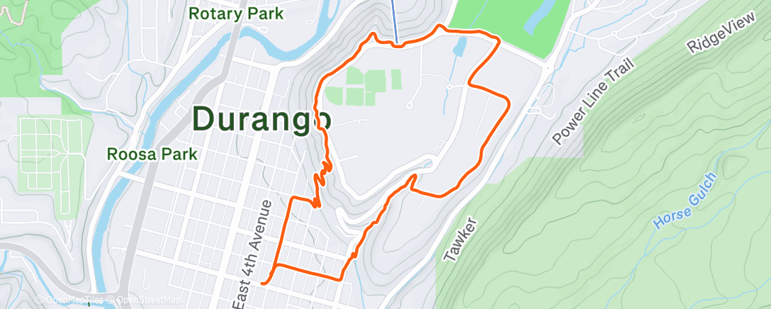 Map of the activity, Afternoon Trail Run