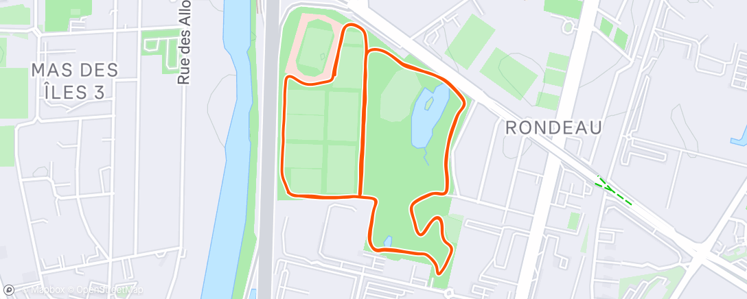 Map of the activity, Afternoon Run