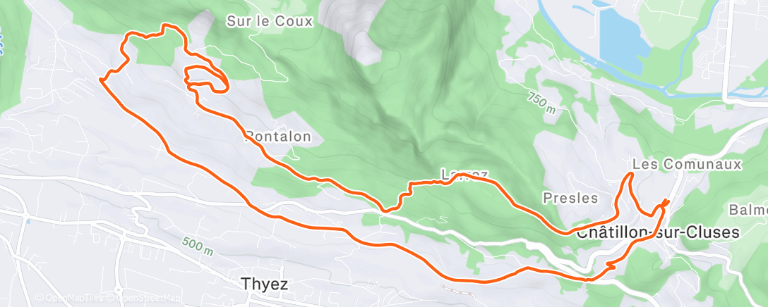 Map of the activity, Afternoon Mountain Bike Ride