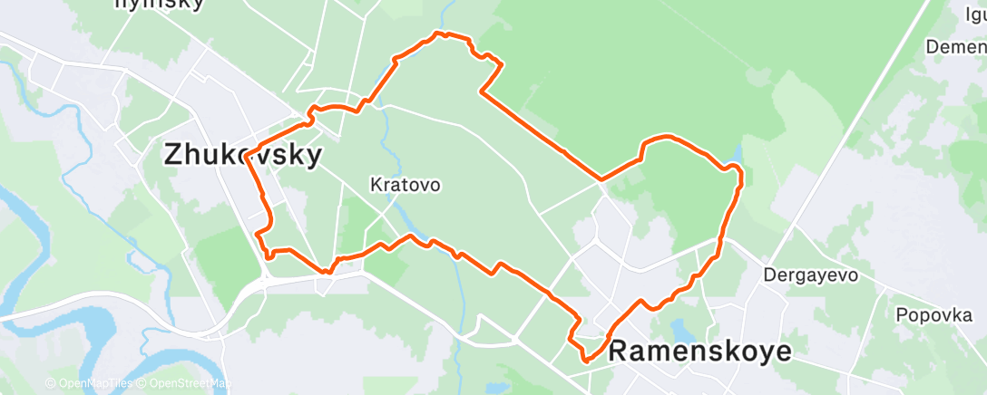 Map of the activity, Afternoon Run