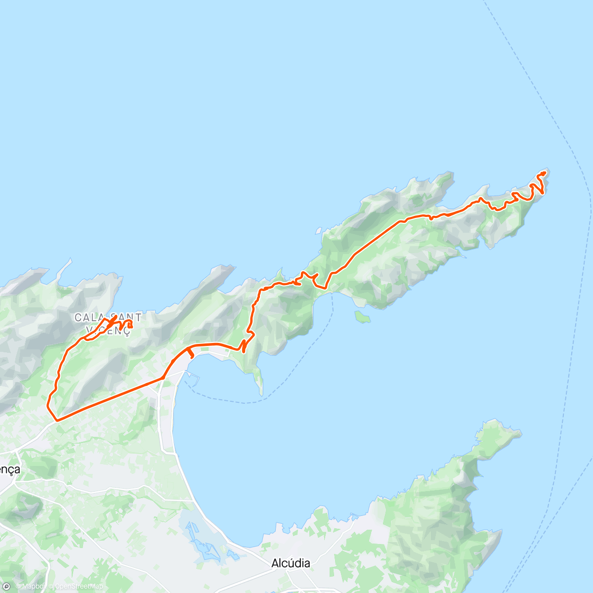 Mapa de la actividad (Mallorca Day 7 - Cap Formentor so much nicer with fewer cars and cyclists)