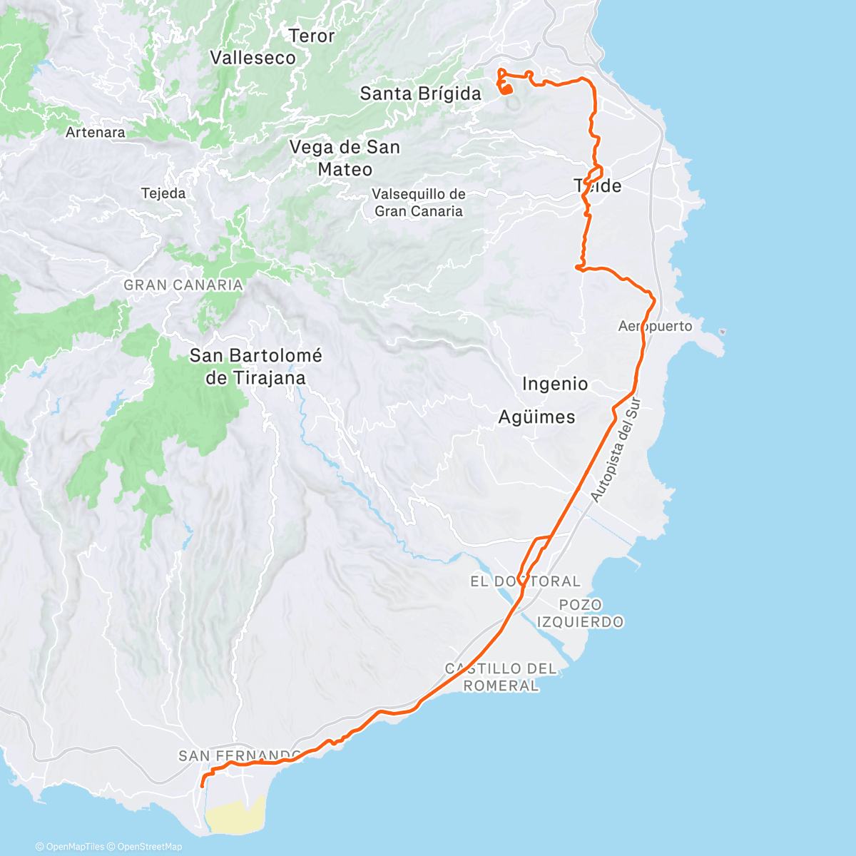Map of the activity, GC - Pico de Bandama 🦭