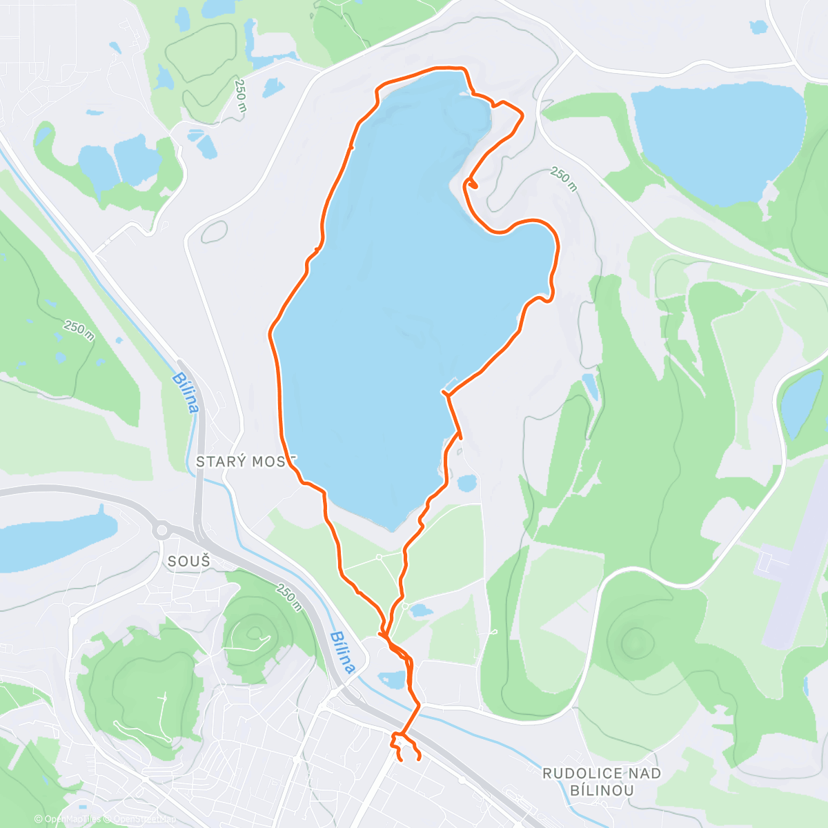 Карта физической активности (Okolo jezera Most)