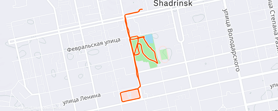 Map of the activity, Утренний забег