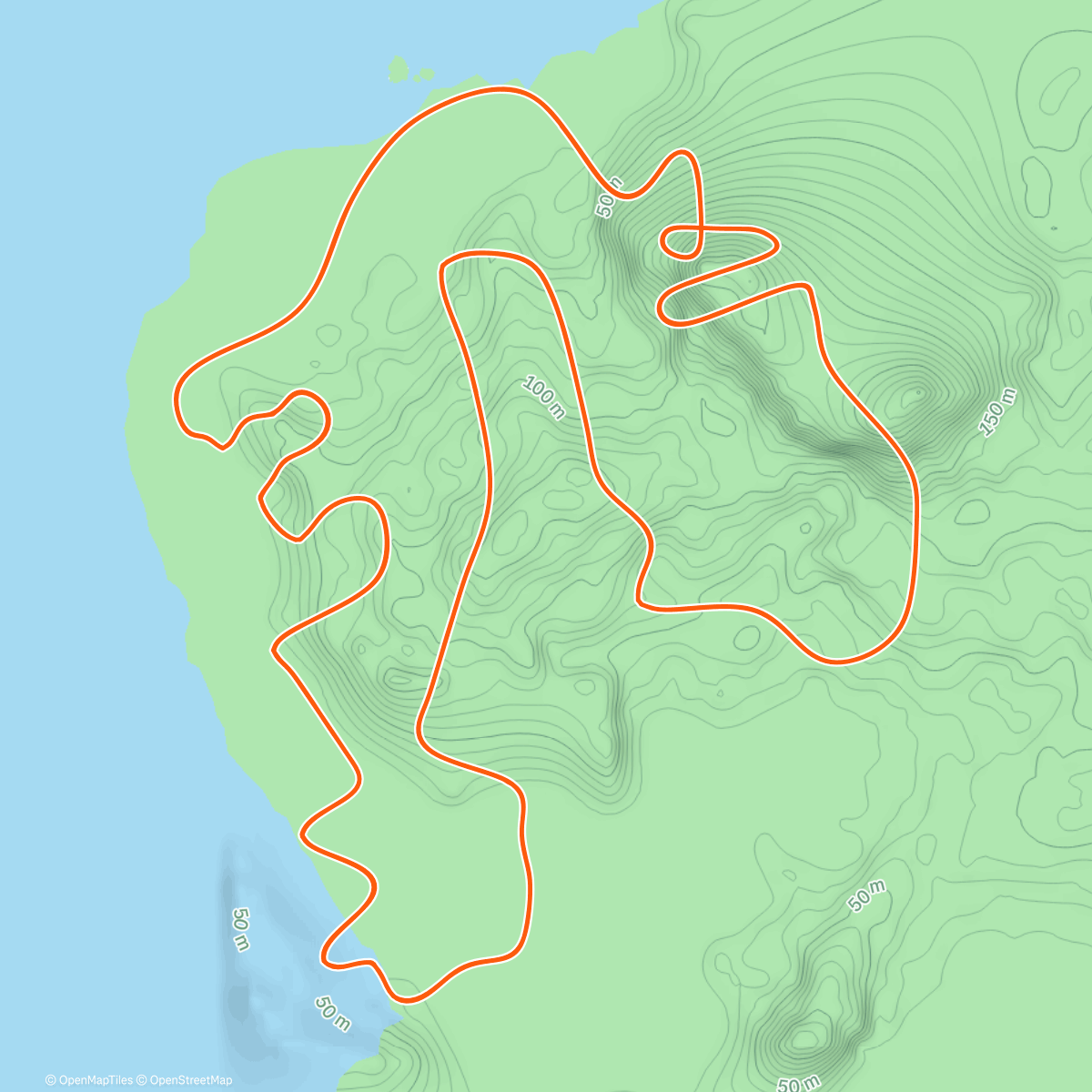 Map of the activity, Zwift -  2 And 5 on Hilly Route in Watopia