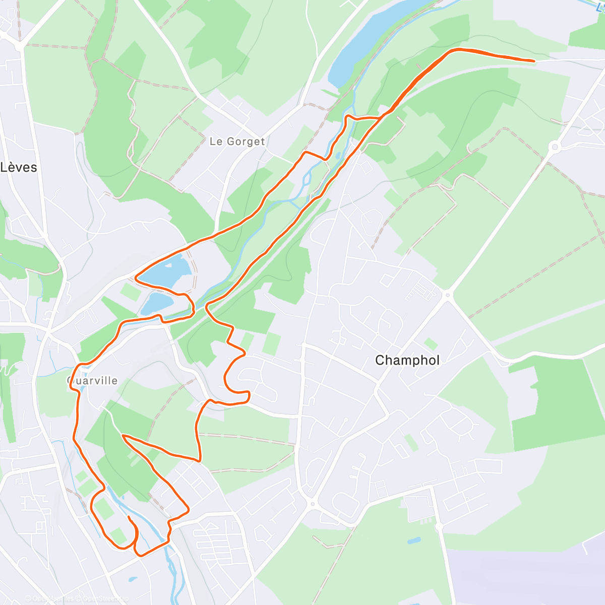 Map of the activity, Avec les Chartrains de  la Team Coachés 
🤙🏼