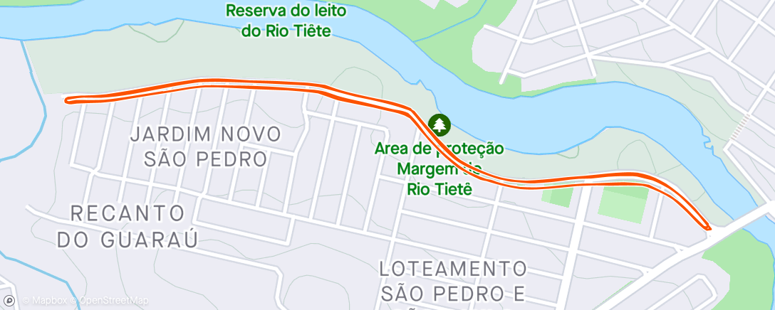 Map of the activity, Treino corrida intervaldo