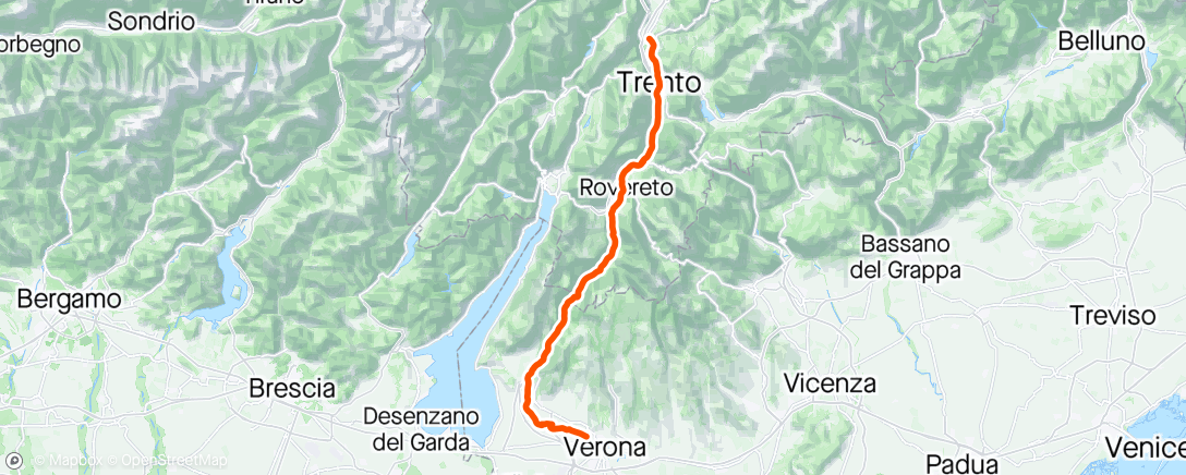 Map of the activity, Verona - Trento - Lavis