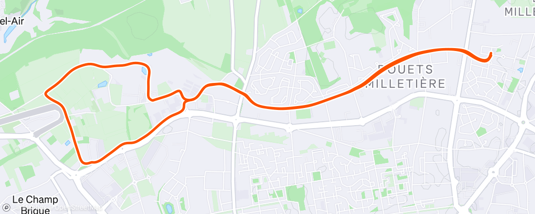 Map of the activity, Course à pied le matin