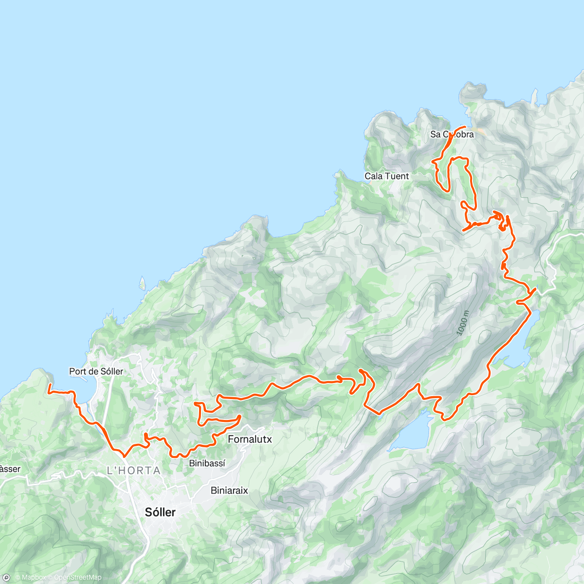 Map of the activity, Route mythique pour cyclistes: SA CALOBRA 👍