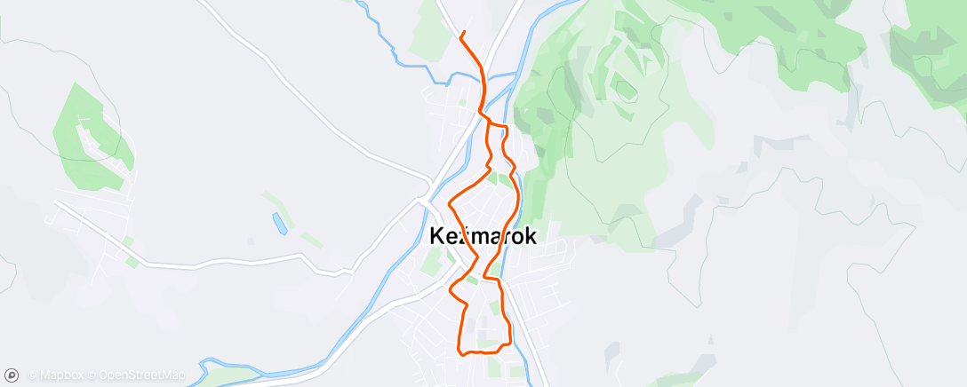 Map of the activity, Evening Run