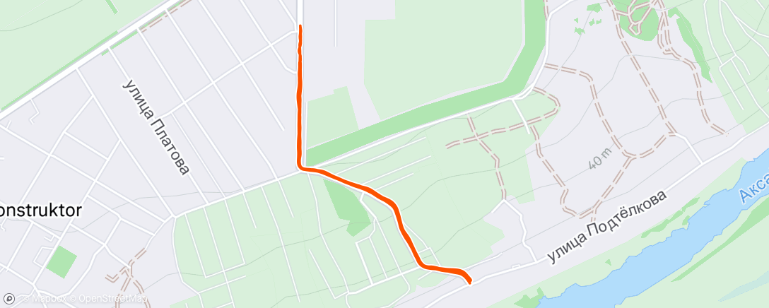 Map of the activity, Утренний забег