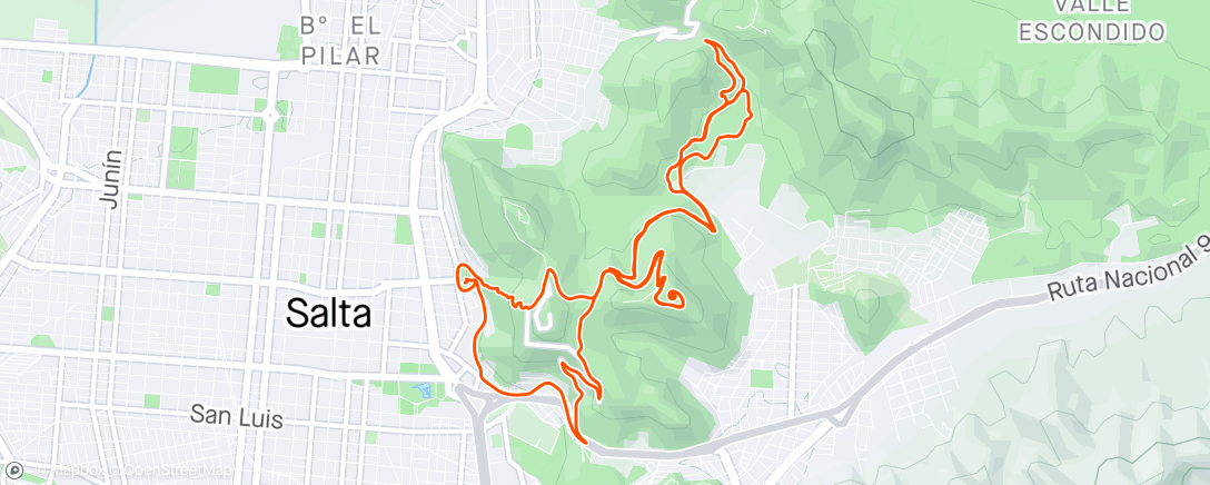 Mapa da atividade, Carrera de montaña vespertina