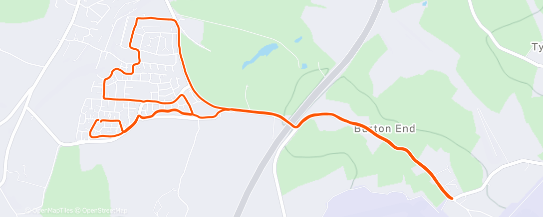 Map of the activity, Sunday run