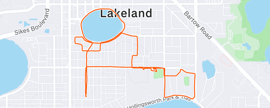 Map of the activity, Lunch Ride