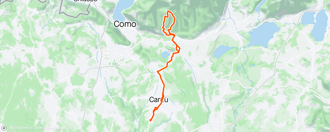Map of the activity, Montorfano,Pinera, Cantù